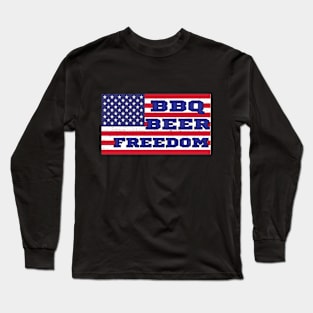 bbq beer freedom Long Sleeve T-Shirt